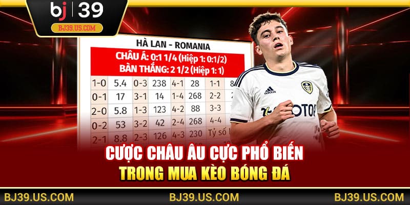 Cược châu Âu cực phổ biến trong mua kèo bóng đá